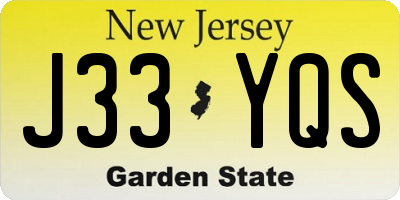 NJ license plate J33YQS