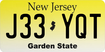 NJ license plate J33YQT