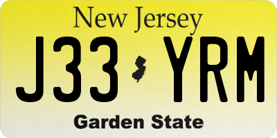 NJ license plate J33YRM