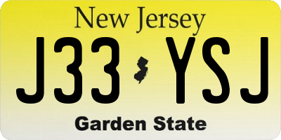 NJ license plate J33YSJ