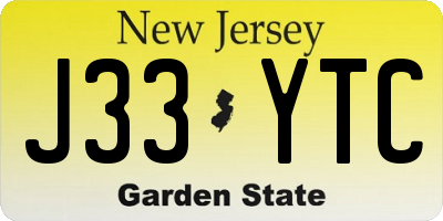 NJ license plate J33YTC