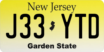 NJ license plate J33YTD