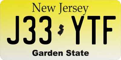 NJ license plate J33YTF