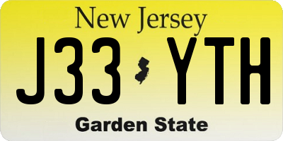 NJ license plate J33YTH