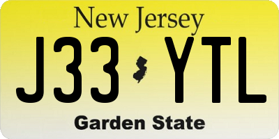 NJ license plate J33YTL