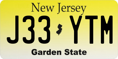 NJ license plate J33YTM