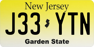 NJ license plate J33YTN