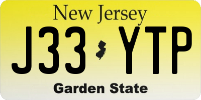 NJ license plate J33YTP