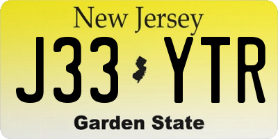 NJ license plate J33YTR