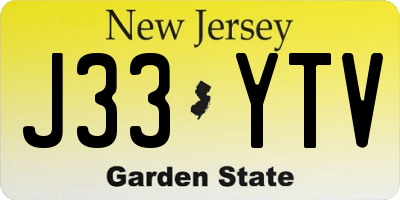 NJ license plate J33YTV