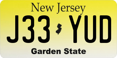 NJ license plate J33YUD