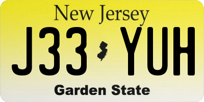 NJ license plate J33YUH