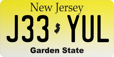 NJ license plate J33YUL