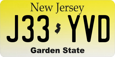 NJ license plate J33YVD