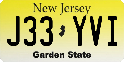 NJ license plate J33YVI