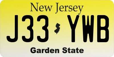 NJ license plate J33YWB