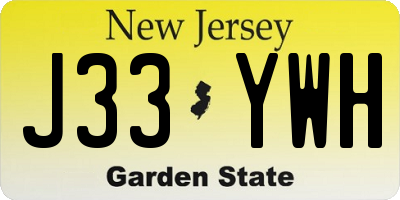 NJ license plate J33YWH