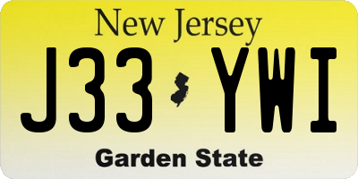 NJ license plate J33YWI