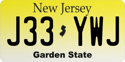 NJ license plate J33YWJ