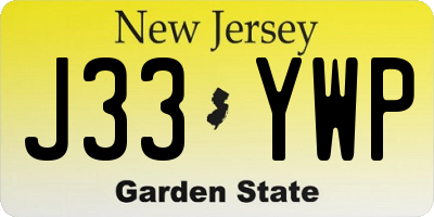 NJ license plate J33YWP