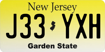 NJ license plate J33YXH