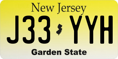 NJ license plate J33YYH