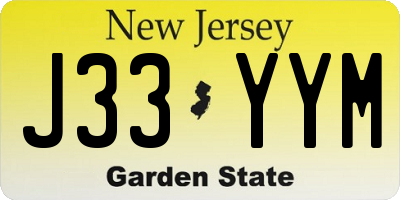 NJ license plate J33YYM