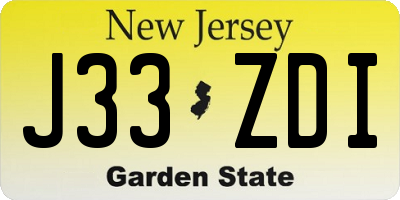 NJ license plate J33ZDI