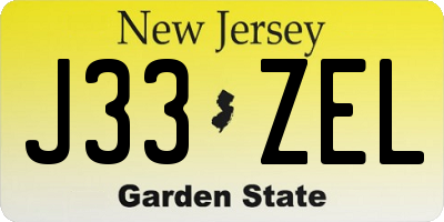 NJ license plate J33ZEL