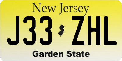 NJ license plate J33ZHL