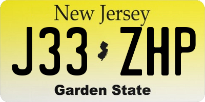 NJ license plate J33ZHP