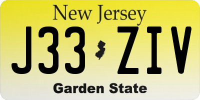 NJ license plate J33ZIV