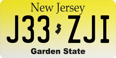 NJ license plate J33ZJI