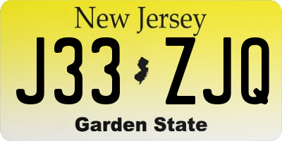 NJ license plate J33ZJQ