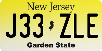 NJ license plate J33ZLE