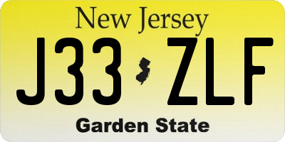 NJ license plate J33ZLF