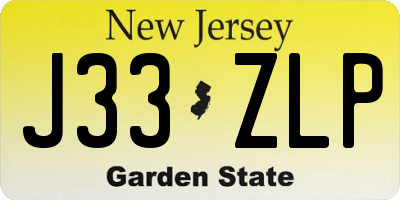 NJ license plate J33ZLP