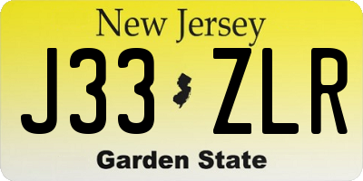 NJ license plate J33ZLR