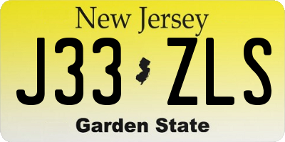 NJ license plate J33ZLS