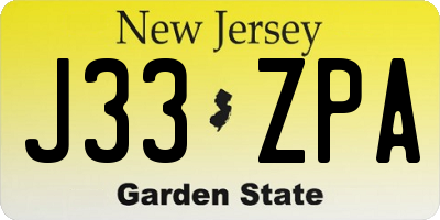 NJ license plate J33ZPA