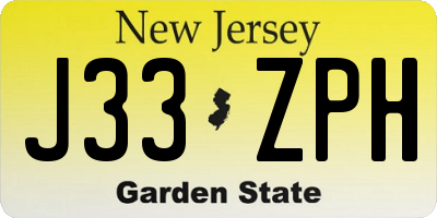 NJ license plate J33ZPH