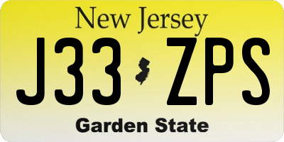 NJ license plate J33ZPS