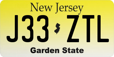 NJ license plate J33ZTL