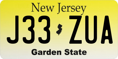 NJ license plate J33ZUA