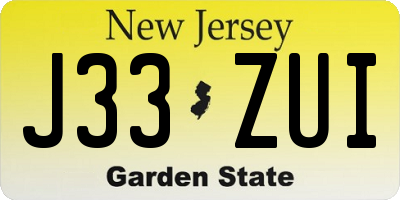 NJ license plate J33ZUI