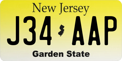 NJ license plate J34AAP