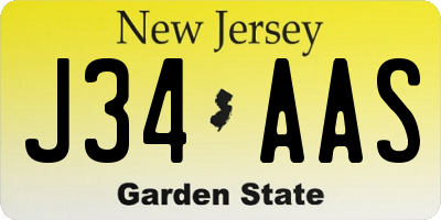 NJ license plate J34AAS