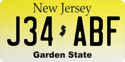 NJ license plate J34ABF