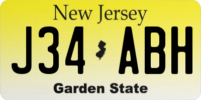 NJ license plate J34ABH