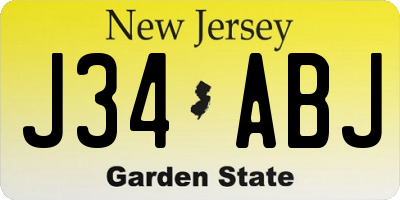 NJ license plate J34ABJ